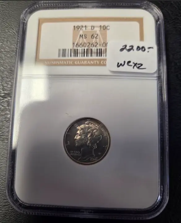 1921-D Mercury Dime, MS62